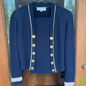 St John Navy Suit Size 2P PETITE